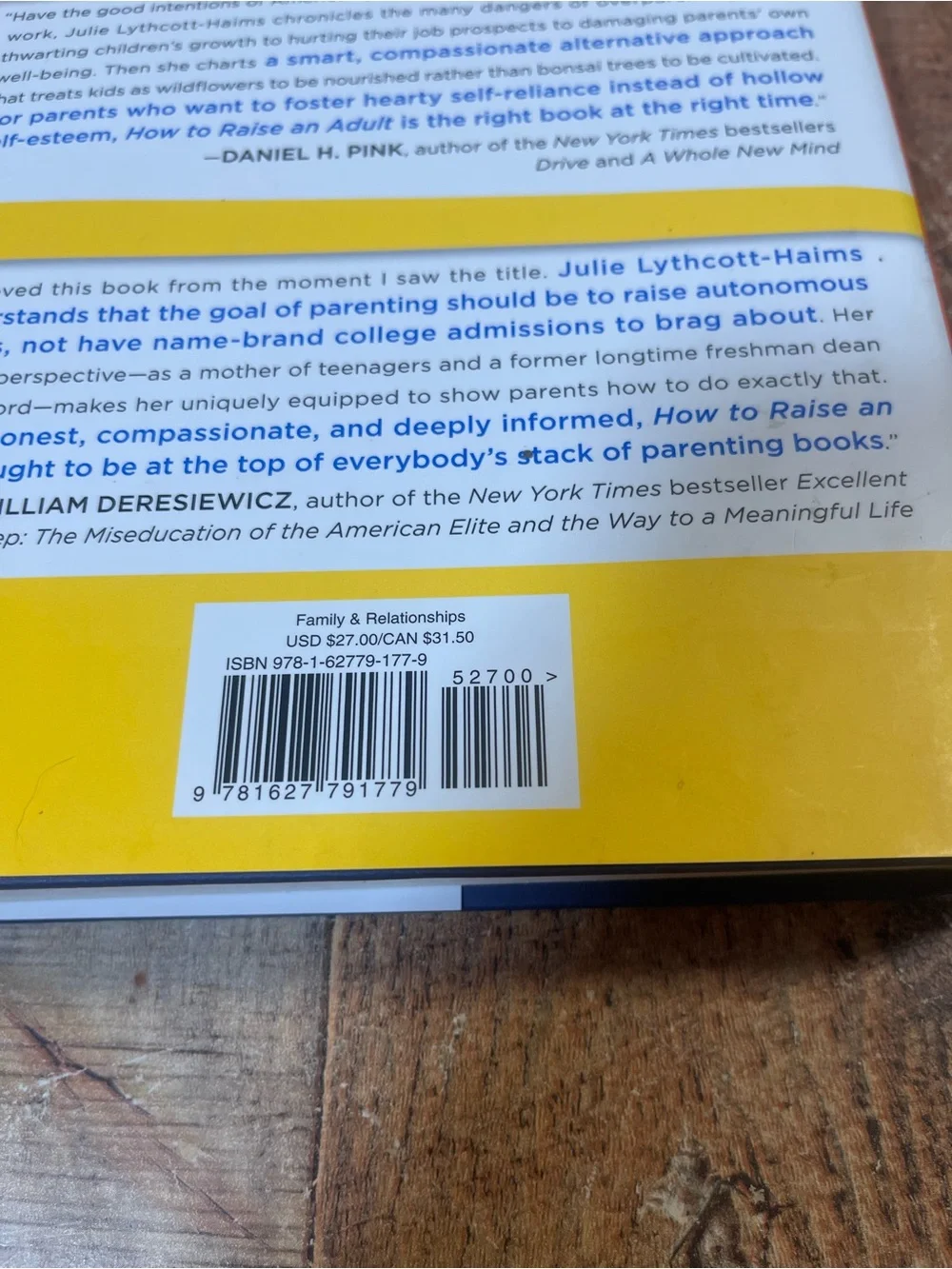 How to Raise an Adult by Julie Lythcott-Haims Hardcover Book Parenting